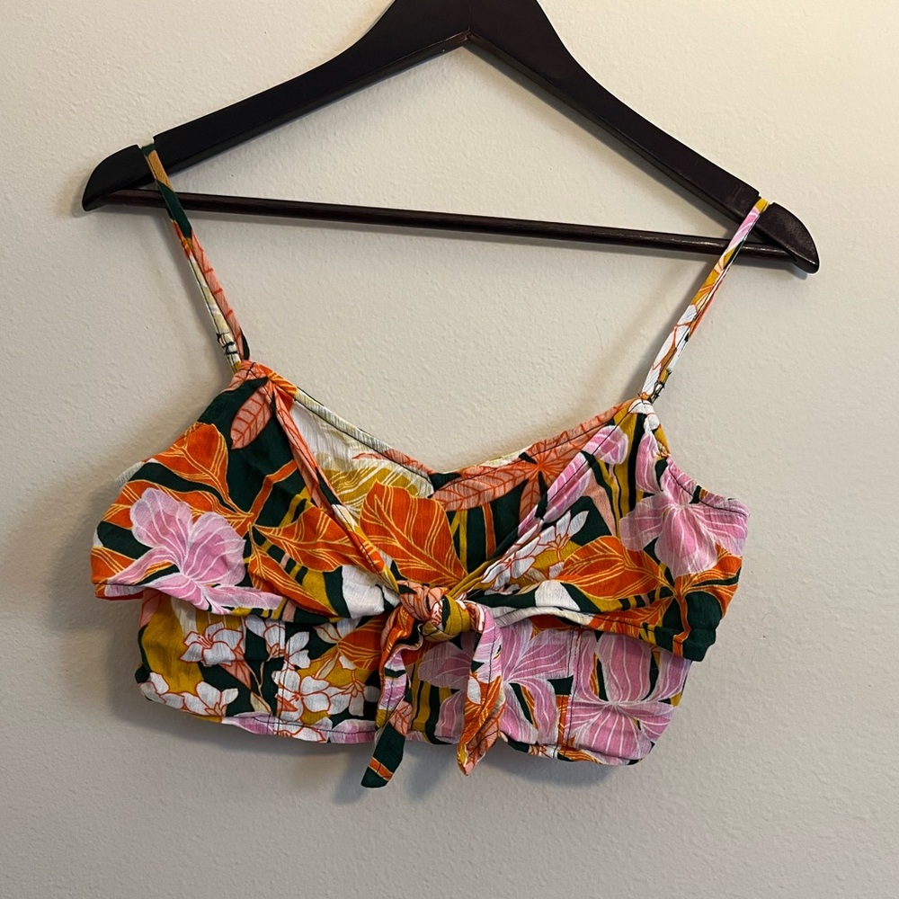 Aerie Cropped Floral Tank Top M